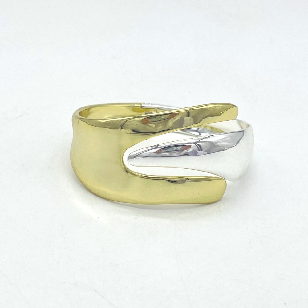 Robert Lee Morris RLM Studio Two-Tone Bronze Bypass Hinge Cuff Bracelet